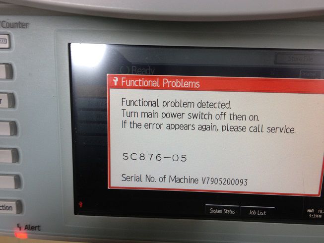 biểu hiện máy photocopy bị lỗi main