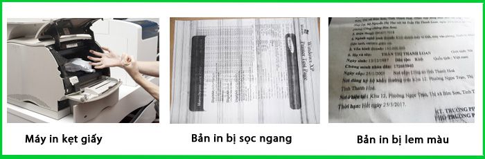 bị rơi mực máy in
