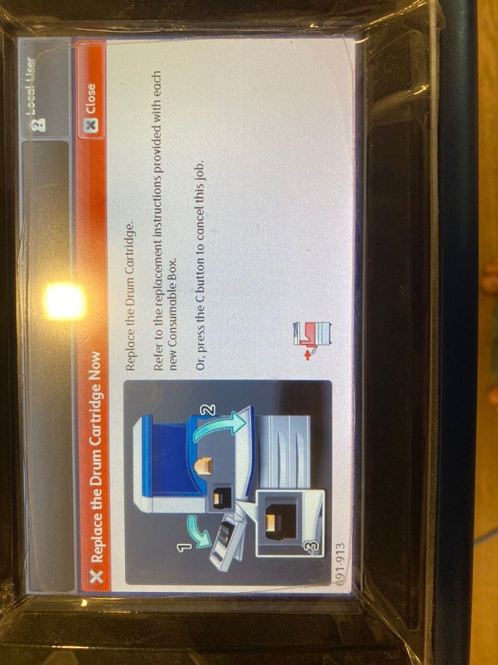sửa máy photo báo lỗi hết cụm trống